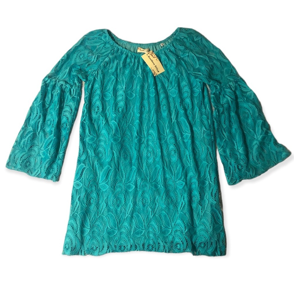 Southern Stitch Teal Lace Dress/Tunic​